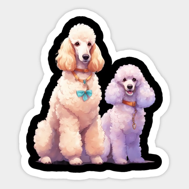 Pink Purple Poodle Sticker by animegirlnft